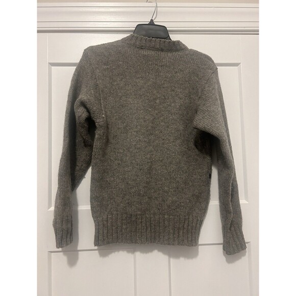 Jade 100% Shetland Wool Panda Sweater Crewneck Pullover Gray Size Small Vintage - Picture 4 of 5